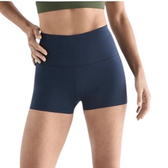NOBULL Shorts Womens XS Navy Blue Just The Works High Rise Compression Made USA - Picture 1 of 12